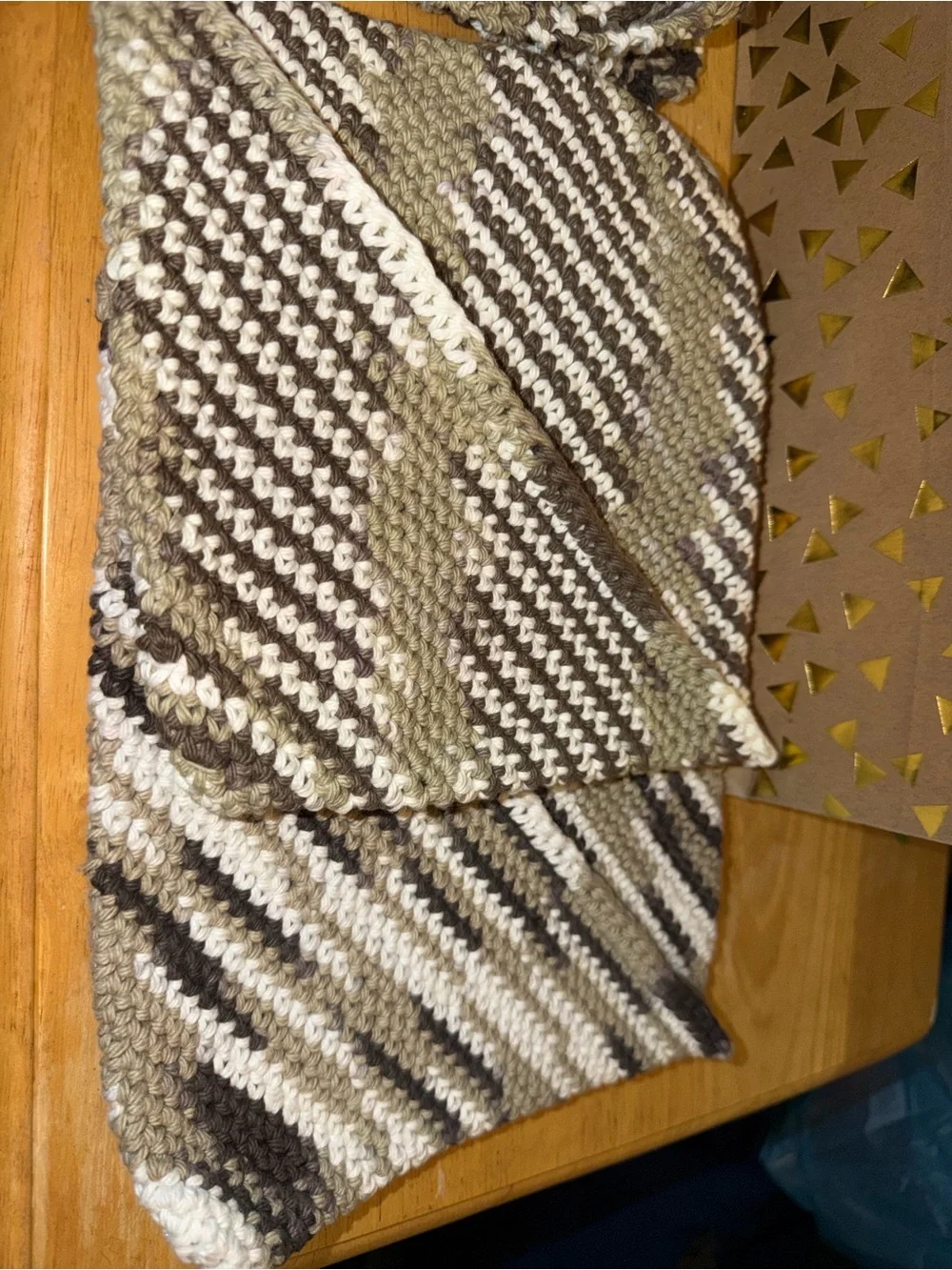 Handmade Washcloths and Pot Holders- Cream and Brown